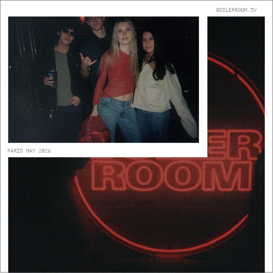 Collage of two night photographs from a Boiler Room event in Paris